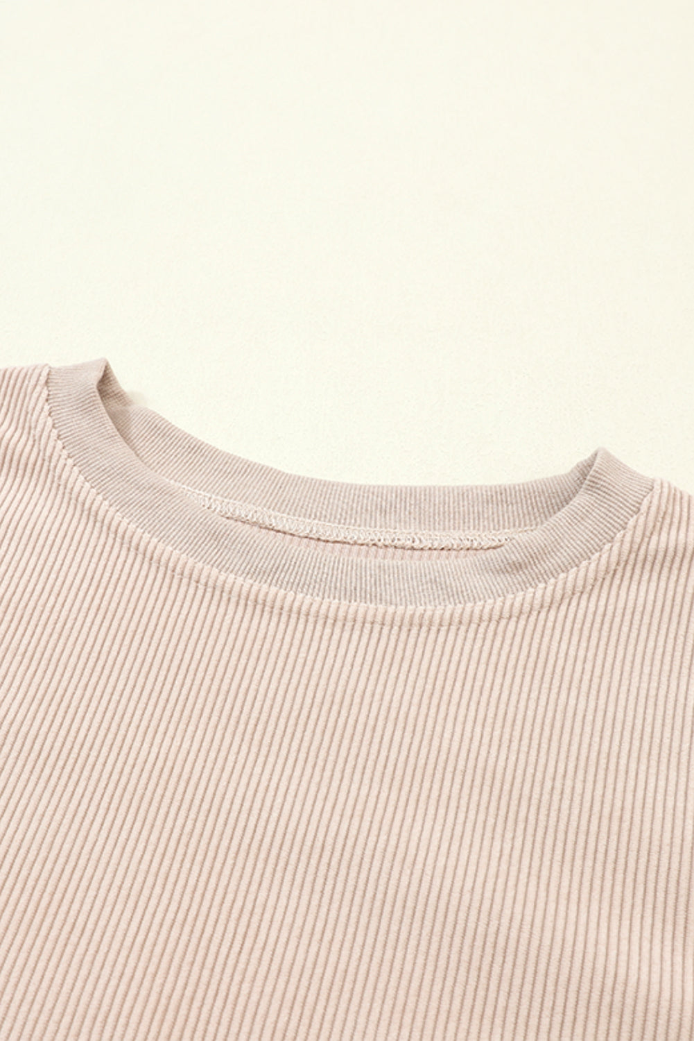 Apricot Ribbed Corduroy Oversized Sweatshirt